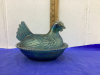 CARNIVAL GLASS CHICKEN CANDY DISH