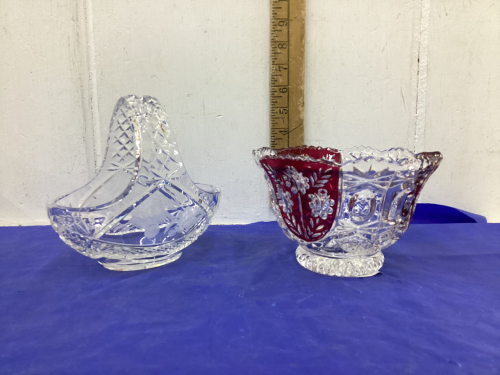 CRANBERRY GLASS & BASKET GLASS