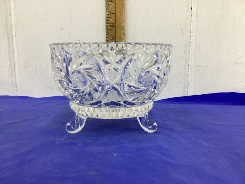 CRYSTAL FOOTED CANDY DISH