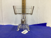 SQUARE GLASS BOWL ON STAND