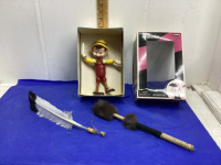 COLLECTOR PINOCCHIO WOODEN DOLL & DRUM STICK