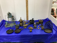 BRASS ITEMS, SMALL CAST PANS, MINITURE ITEMS