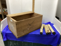 VINTAGE CRATE WITH PIANO ROLLS