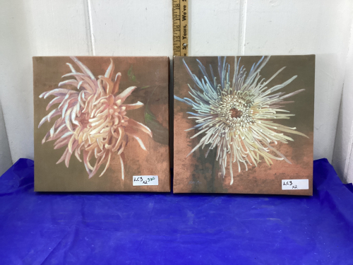 2 CANVAS FLORAL PICTURES