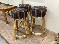 3 WICKER STOOLS