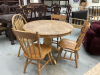 ROUND PEDESTAL KITCHEN TABLE 4 UNMATCHING CHAIRS