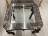 IRON SIDE TABLE WITH MARBLE + GLASS TOP - 2