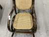 SMALL WOOD AND RATTAN ROCKER - 2