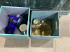 2 BOXES -YARN, GLASSWARE,PLATTER, CUTTING BOARD,UMBRELLA, - 2