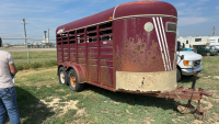 1990 KIEFER BUILT STOCK TRAILER TANDEM. 16â€™