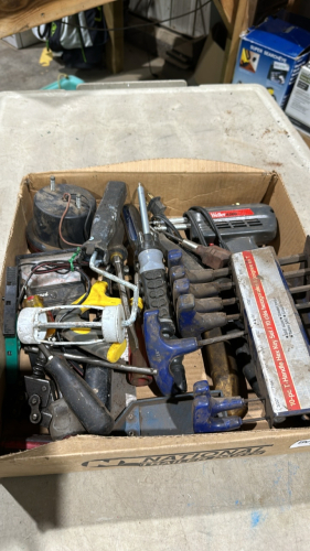 Flat of miscellaneous tools