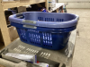 2 LAUNDRY BASKETS W/DEEP FRYER,FAUCET,XMAS BALLS, LEVELS - 2