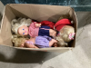 2 BOXES TOYS- STUFFIES, DOLLS, TINS, ETC - 2