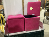 2 PINK STORAGE BOXES