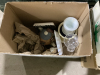 2 BOXES-CERAMIC ORNAMENTS, VASES,CUPS, GLASS, FIGURINES - 2