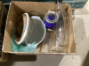 2 BOXES-VASES,TEAPOTS, CARAFE, GLASSES, CANDLE HOLDERS, SOUP TOUREEN, MILK BOTTLES - 2