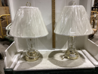 2 TABLE LAMPS WITH METAL + CRYSTAL BASE