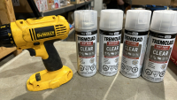 Tremclad clear rust paint, and Dewalt 18 V cordless drill without battery