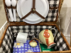 2 PIECES OF WICKER PICNIC BASKET & WICKER BASKETS - 2