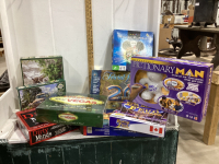 2 BOXES OF ASSORTED OF GAMES & SOME PUZZELS