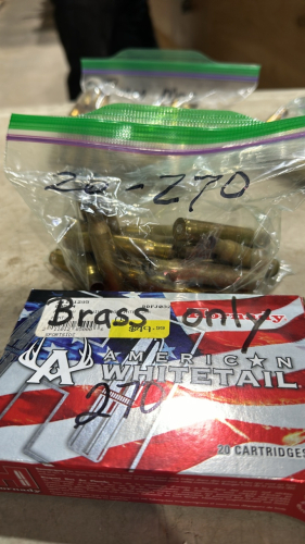 Box of spent cartridge brass