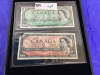 (2) 1954 CANADAIN BILLS - $1 & $2