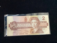 1986 CANADIAN $2 DOLLAR BILL