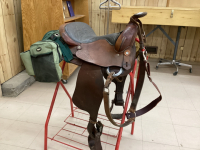 15” SADDLE WITH CANVAS SADDLE BAGS