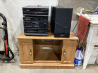 PANASONIC STEREO SYSTEM ON CORNER STAND