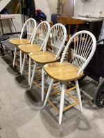 (4) WOOD COUNTER HEIGHT CHAIRS