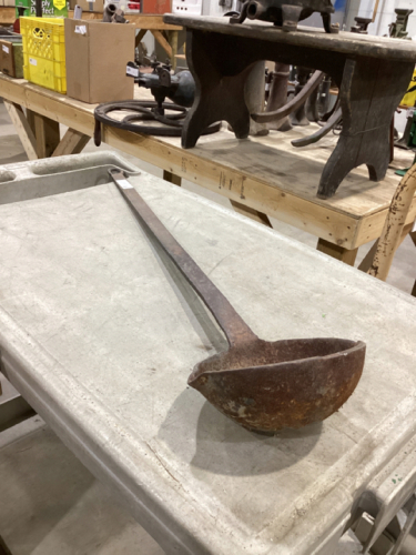 LARGE LEAD/BABBITT LADLE