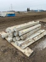 Bundle of concrete parking blocks