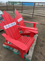 Two Adirondack chairs