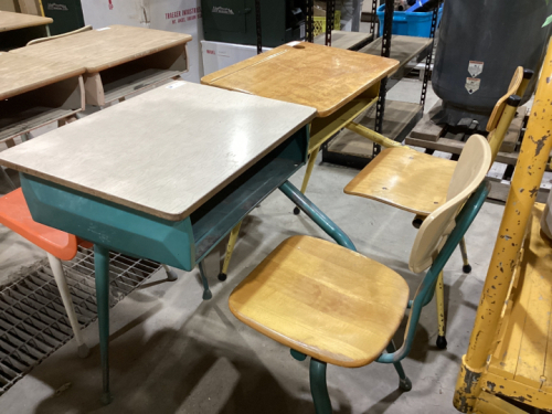 (2) SCHOOL DESKS