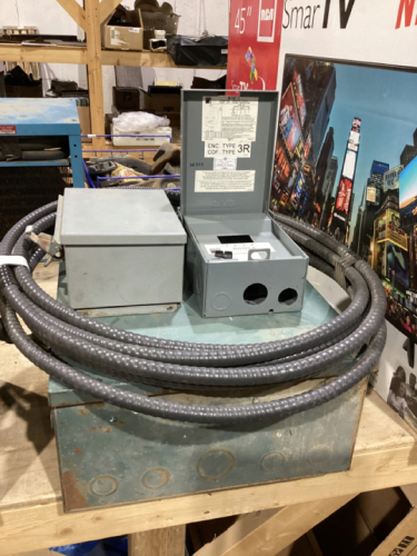 (3) ELECTRICAL BOXES & SMALL ROLL ELECTRIC WIRE