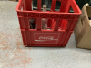 2 BOXES- COCA-COLA CRATE W/ OLD BOTTLES AND BOX WITH COLLECTIBLE JARS - 2