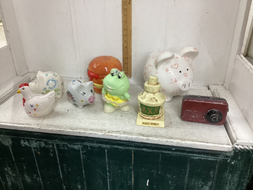 BOX OF ASSORTED PIGGY BANKS