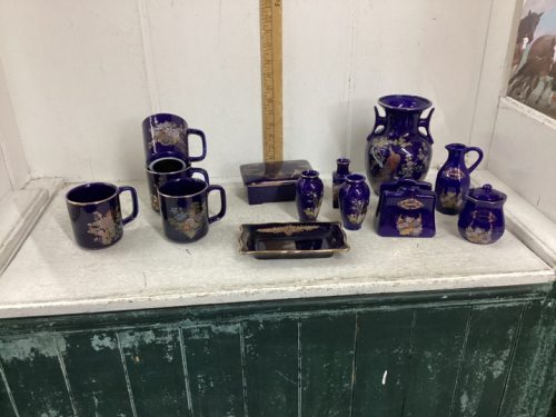 COBALT BLUE CERAMIC PIECES