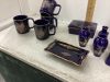 COBALT BLUE CERAMIC PIECES - 3