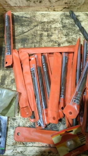 Box of masonry bits and fasteners