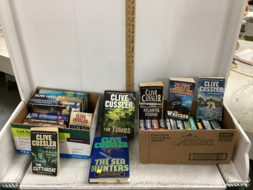 2 BOXES OF CLIVE CUSSLER BOOKS