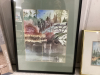 PICTURES, CANDLE HOLDERS, 2 WATER COLOUR PICTURES, - 3