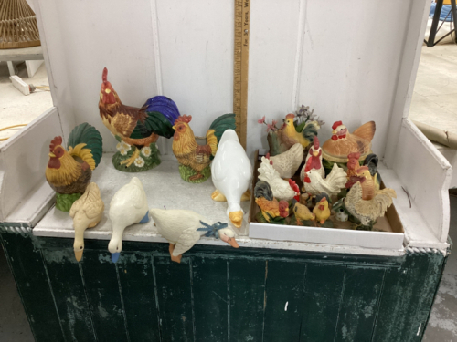 CHICKEN AND ROOSTER FIGURINES