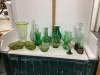 2 BOXES GREEN GLASSWARE