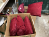 (2) BOXES W/ BURGUNDY THROW PILLOWS - 2