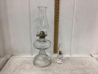 (2) CLEAR OIL LAMPS