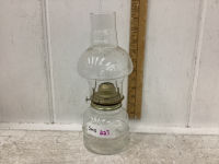 CLEAR GLASS OIL LAMP - UNIQUE SHAPE