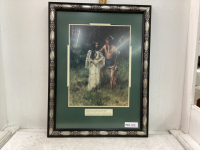 INDIGENOUS PICTURE W/ VERY ORNATE FRAME