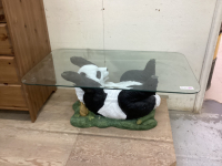 PANDA GLASS TOPPED COFFEE TABLE