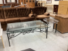 (2) LIVING ROOM PIECES - GLASS TOP TABLES W/ METAL BASES